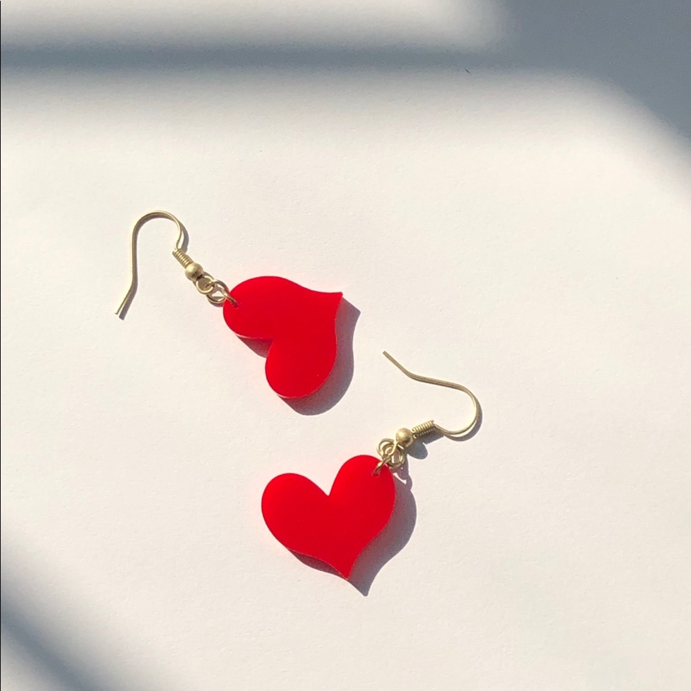 Heart Y2K Laser Cut Acrylic Earrings, valentines - Picture 5 of 6